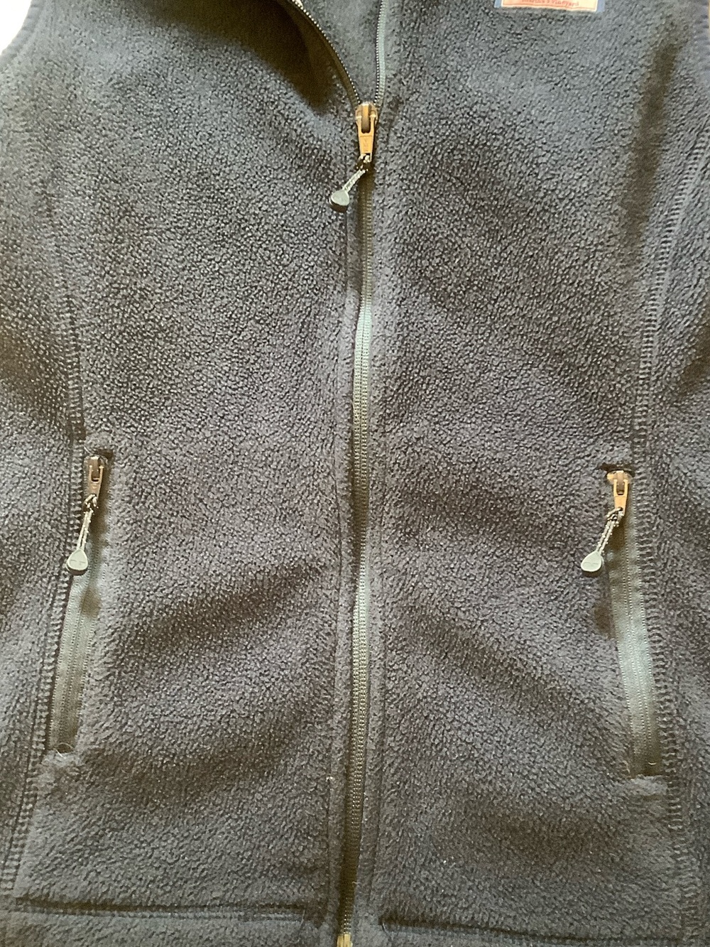 Vineyard Vines Navy Sleeveless Fleece Zip Vest - Picture 4 of 8